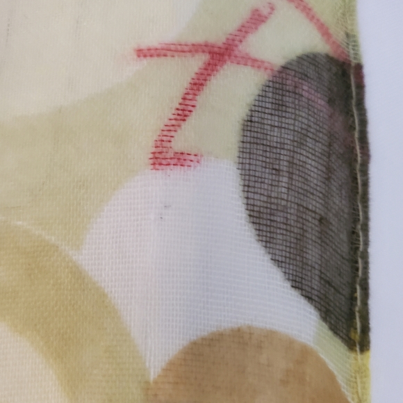 Selling Beautiful Green, Yellow, Creme, & White Circle Print Scarf/Fabric/Hijab - Picture 5 of 5